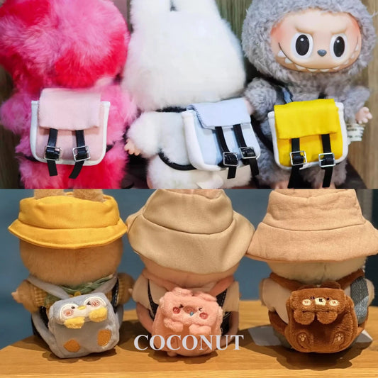 Labubu School Backpack & Accessories Set - Authentic 17cm Doll Clothes