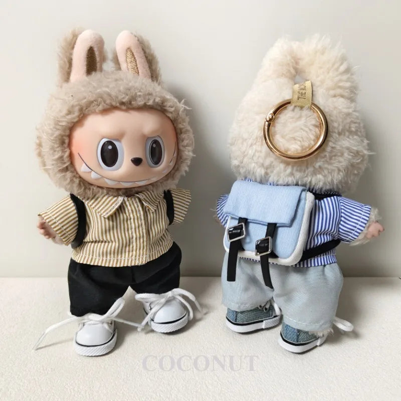 Labubu School Backpack & Accessories Set - Authentic 17cm Doll Clothes